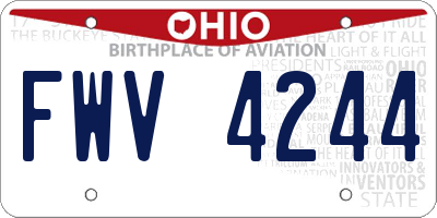 OH license plate FWV4244