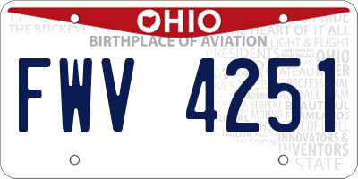 OH license plate FWV4251