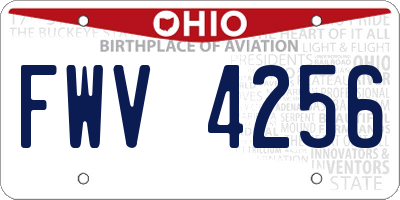 OH license plate FWV4256