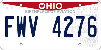 OH license plate FWV4276