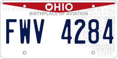 OH license plate FWV4284