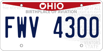 OH license plate FWV4300