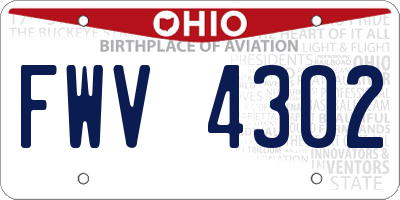 OH license plate FWV4302