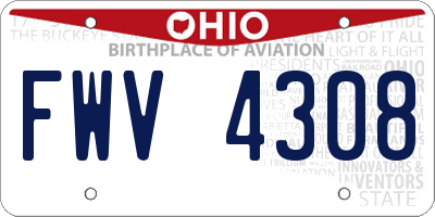 OH license plate FWV4308