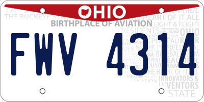 OH license plate FWV4314