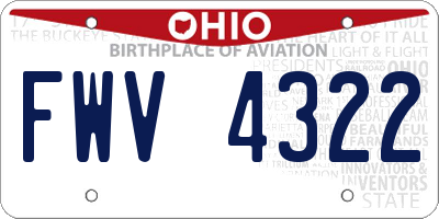 OH license plate FWV4322