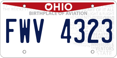 OH license plate FWV4323