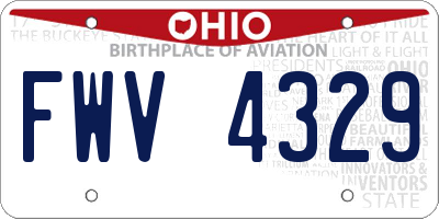OH license plate FWV4329