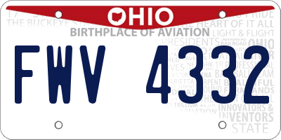 OH license plate FWV4332