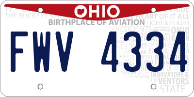 OH license plate FWV4334