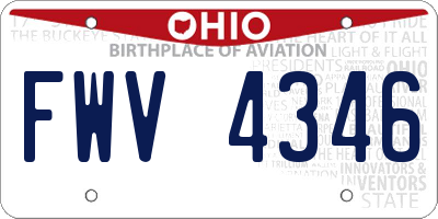 OH license plate FWV4346