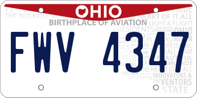 OH license plate FWV4347