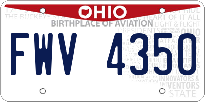 OH license plate FWV4350