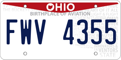 OH license plate FWV4355