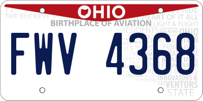 OH license plate FWV4368