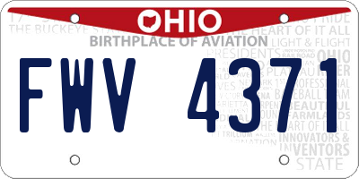OH license plate FWV4371