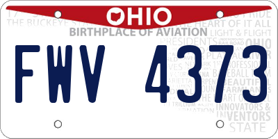 OH license plate FWV4373