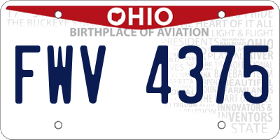 OH license plate FWV4375