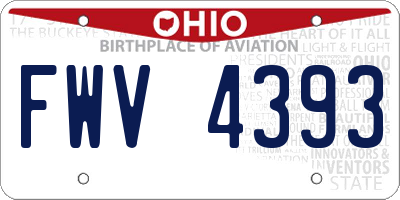 OH license plate FWV4393