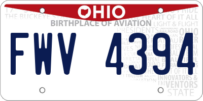 OH license plate FWV4394