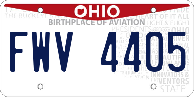 OH license plate FWV4405