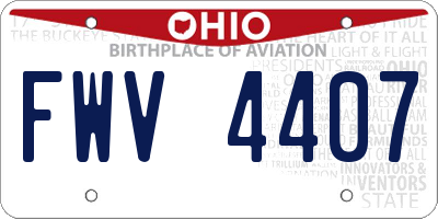 OH license plate FWV4407