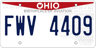 OH license plate FWV4409