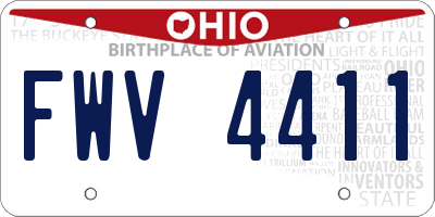 OH license plate FWV4411