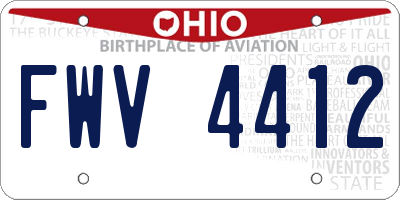 OH license plate FWV4412