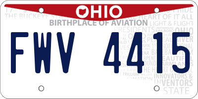 OH license plate FWV4415