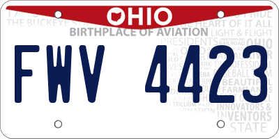 OH license plate FWV4423
