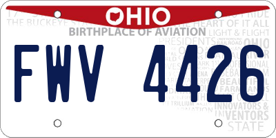 OH license plate FWV4426