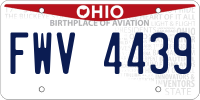 OH license plate FWV4439