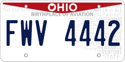 OH license plate FWV4442