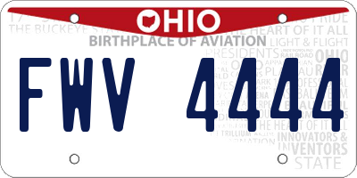 OH license plate FWV4444