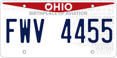 OH license plate FWV4455