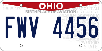 OH license plate FWV4456