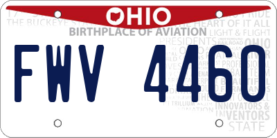 OH license plate FWV4460
