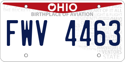 OH license plate FWV4463