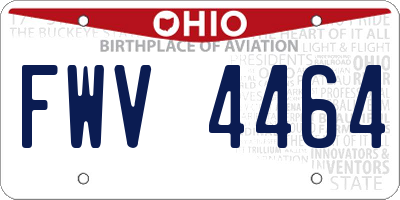 OH license plate FWV4464