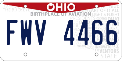 OH license plate FWV4466