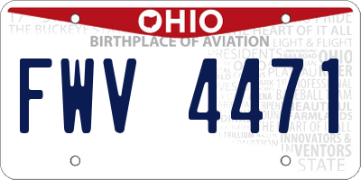 OH license plate FWV4471