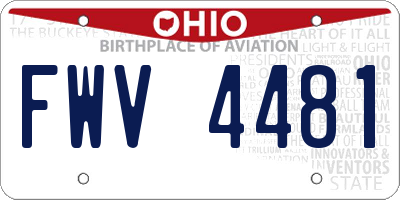 OH license plate FWV4481