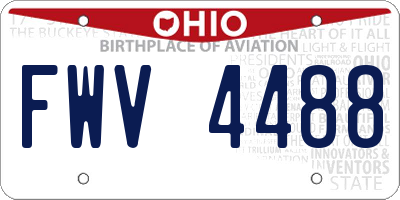 OH license plate FWV4488