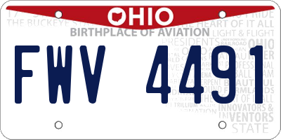 OH license plate FWV4491