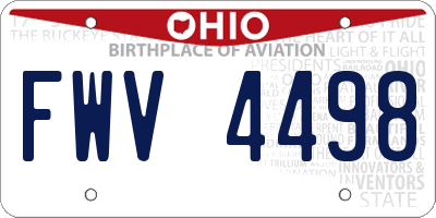 OH license plate FWV4498