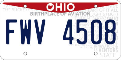 OH license plate FWV4508