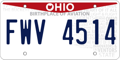 OH license plate FWV4514