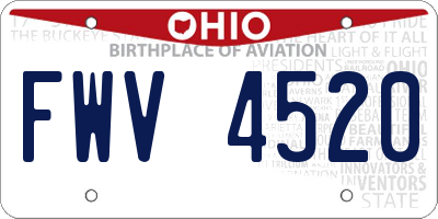 OH license plate FWV4520