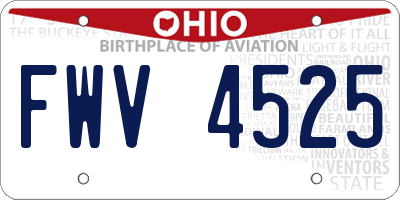 OH license plate FWV4525